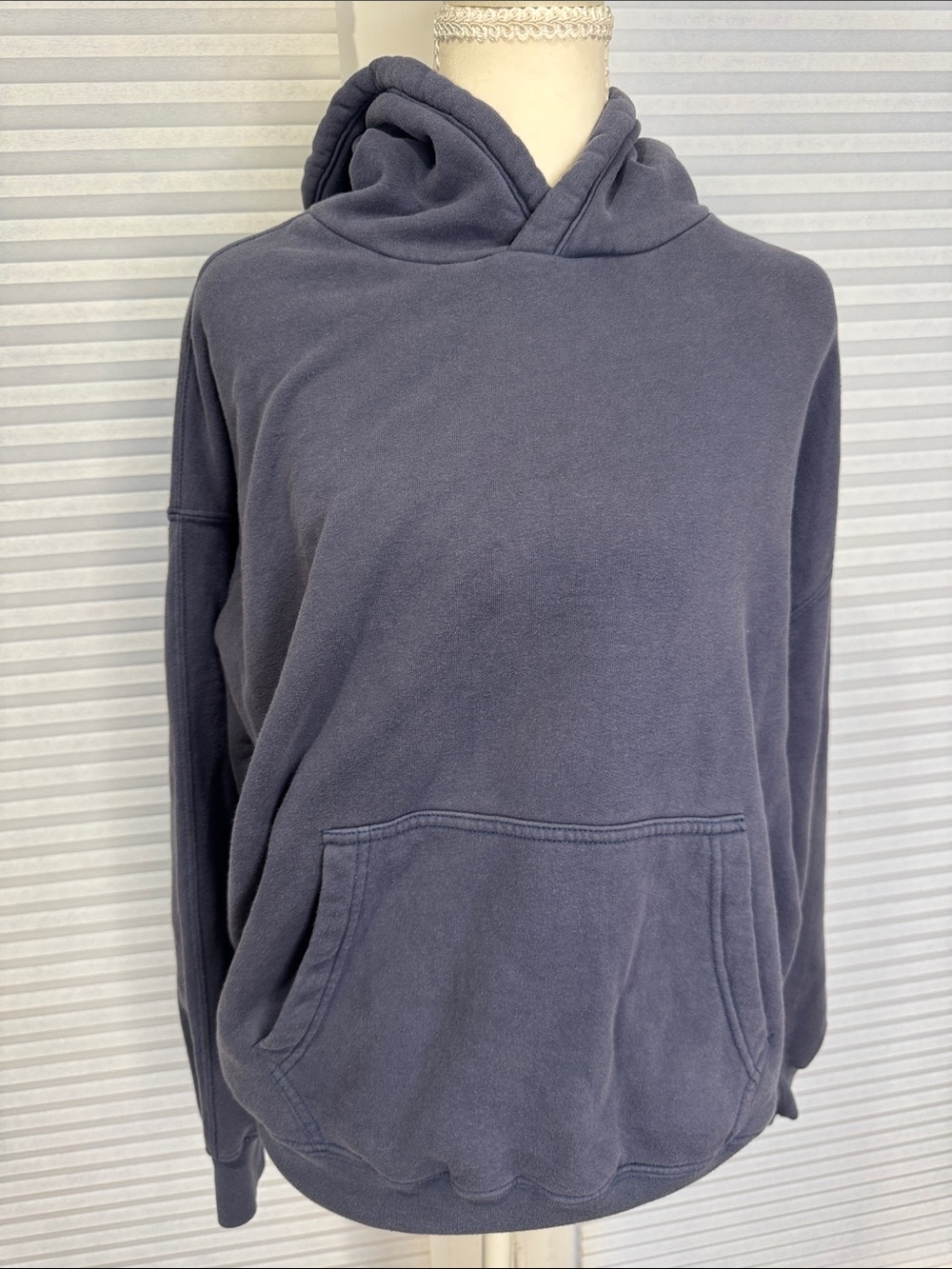Abercrombie & Fitch Women's Oversized Hooded Sweatshirt in Grey Blue